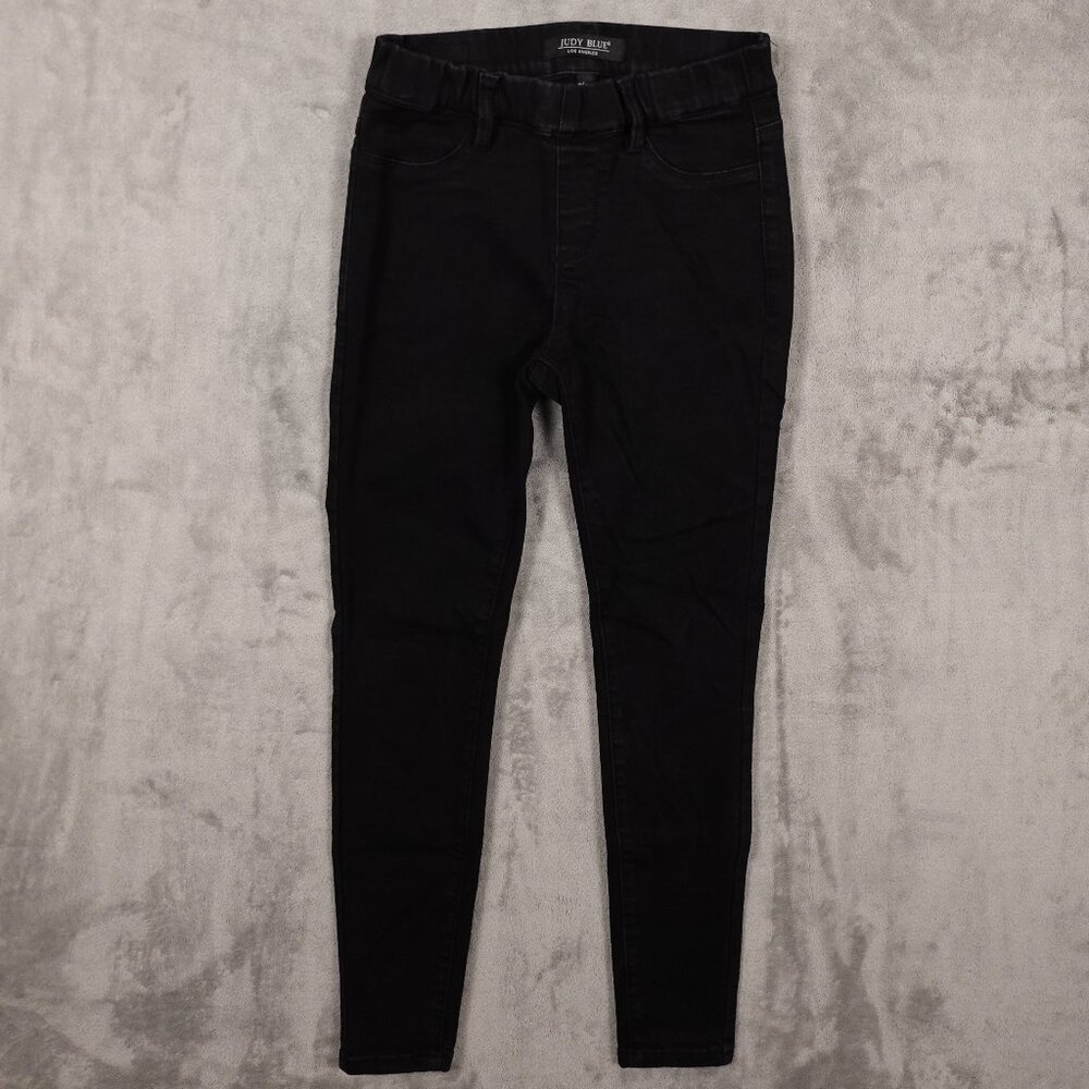 Judy Blue Jeans pull on skinny fit women's 0/24 black stretchy mid rise
